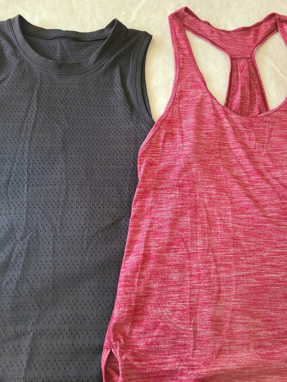 2 lululemon athletica Red Heather & Black Racerback Tank Size S